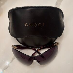 Gucci Women's Sunglasses - Brown and Gold
